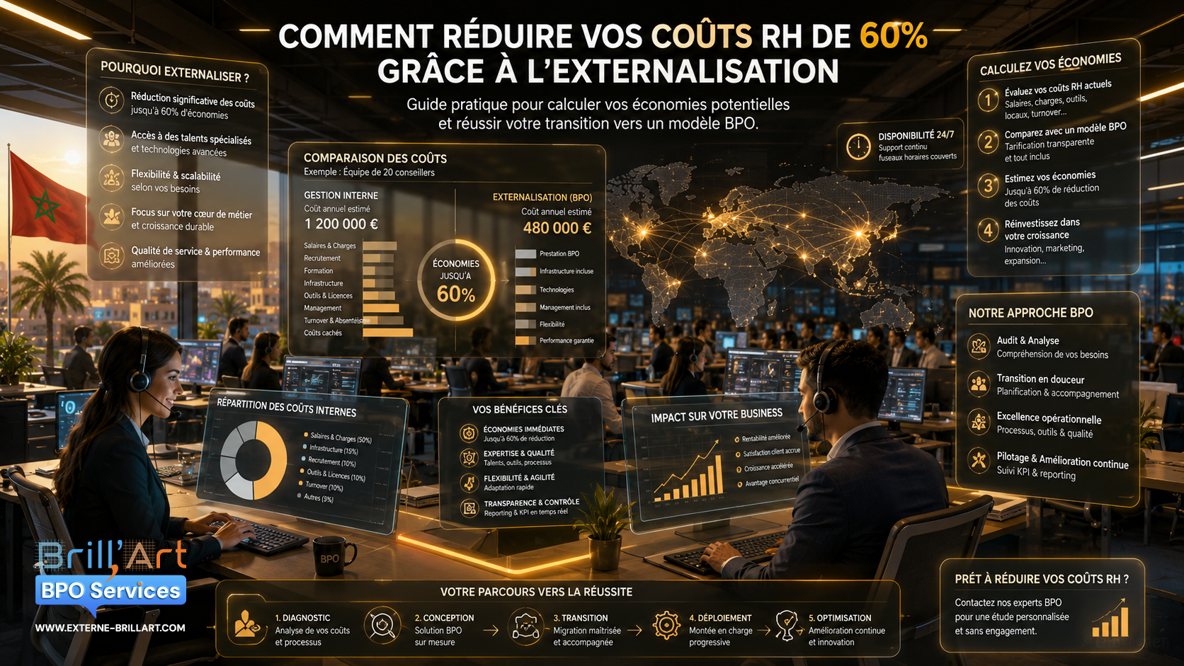 Comment réduire vos coûts RH de 60% grâce à l'externalisation